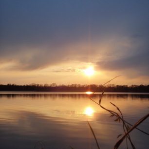 Západ slunce nad rybníky
