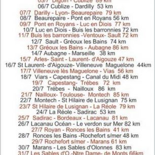 Program Tour de France Footrace