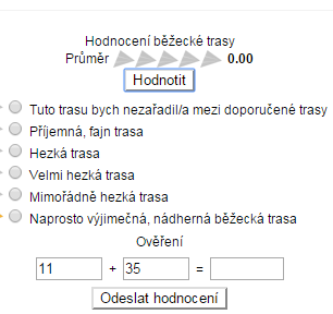 Náhled hodnocení běžecké trasy