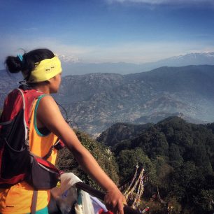 Mira s vyhlídkou na Káthmandú