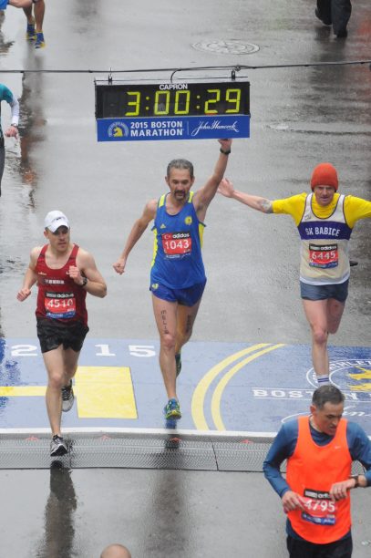 Boston Marathon v cíli