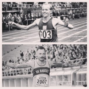 Helsinki marathon 2014. Finiš na olympijském stadionu, kde Emil Zátopek získal v roce 1952 tři zlaté.
