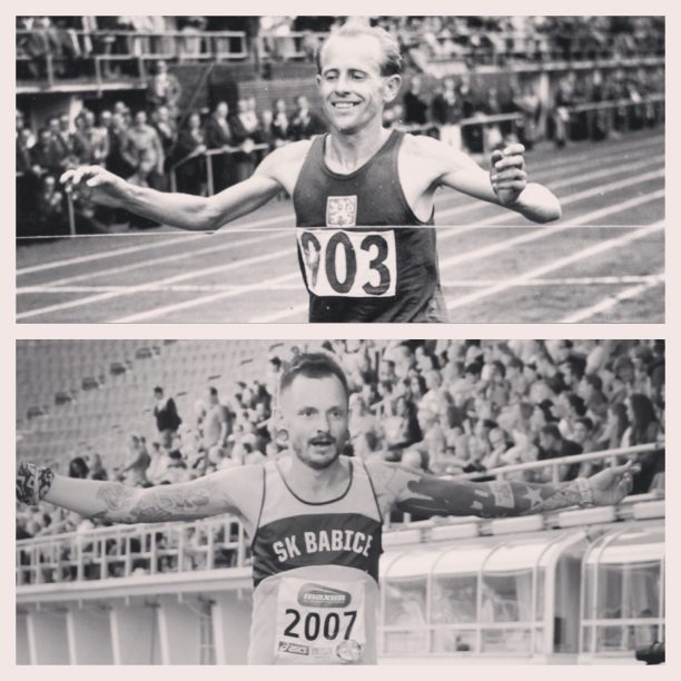 Helsinki marathon 2014. Finiš na olympijském stadionu, kde Emil Zátopek získal v roce 1952 tři zlaté.