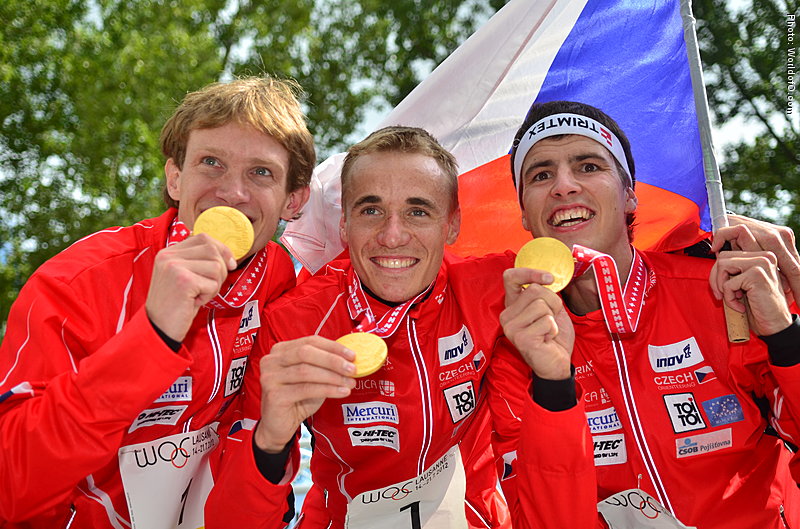 Mistři světa ze štafet 2012 (Tomáš Dlabaja, Jan Šedivý, Jan Procházka)