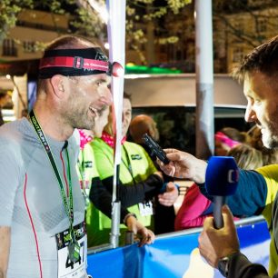 Vítěz na 10 km Vít Ryška při rozhovoru pro ČT