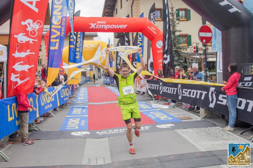 Tomáš Lichý v cíli Livigno trail (foto: Fabio Menino)