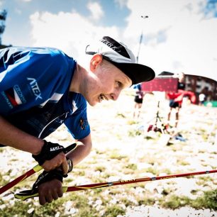 Tomáš Štverák v cíli Gran Sasso (foto: Luca Carmosino)