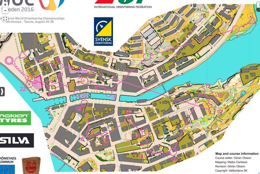 Sprint muži, mapa