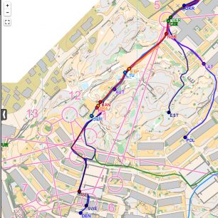 Sprintové štafety, úsek 2, GPS 2