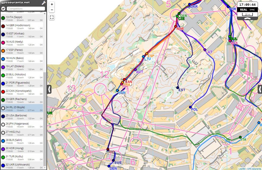 Sprintové štafety, úsek 2, GPS 2
