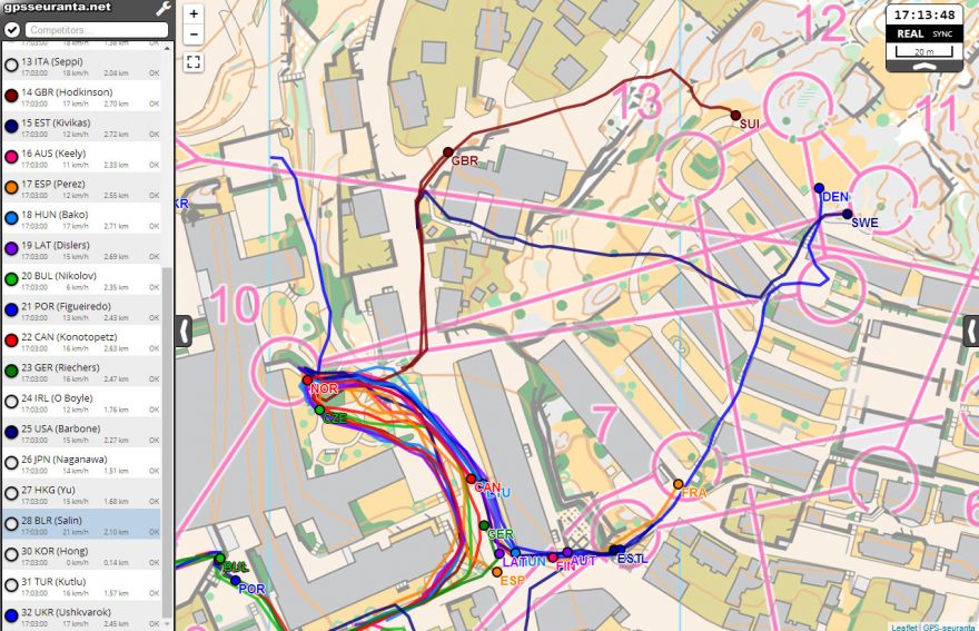 Sprintové štafety, úsek 2, GPS 3