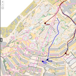 Sprintové štafety, úsek 3, GPS 1