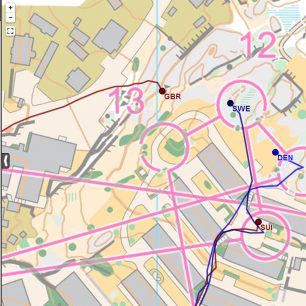 Sprintové štafety, úsek 3, GPS 2