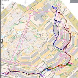 Sprintové štafety, úsek 4, GPS 1