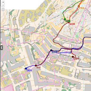 Sprintové štafety, úsek 4, GPS 2