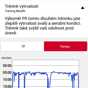 Aplikace - hodnocení tréninku