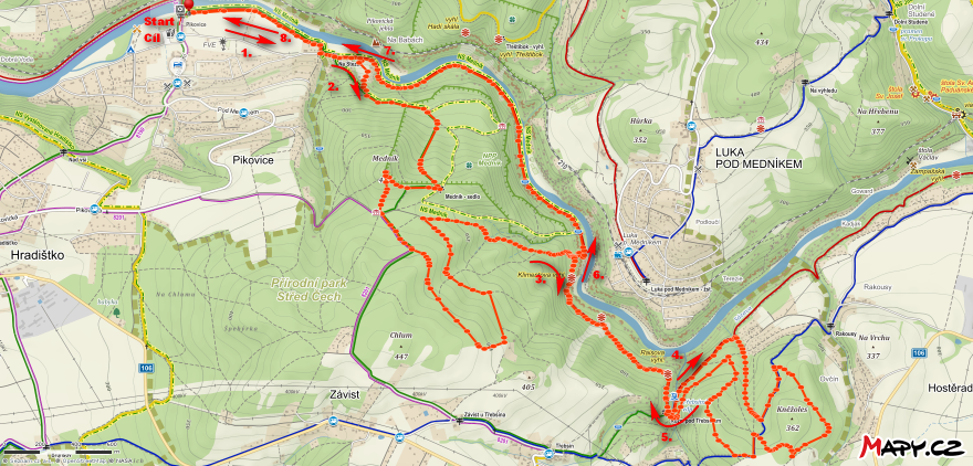 Trasa závodu na 16 km