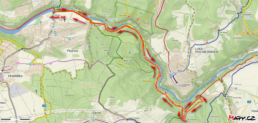 Trasa závodu na 10 km