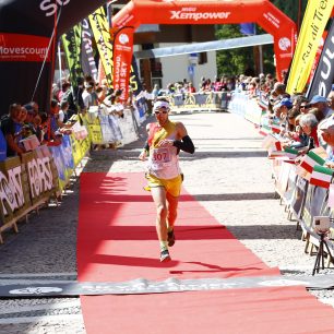 Canazei, Dolomiti SkyRace - cílové foto Tomáše Buryšky a perfektní atmosféra