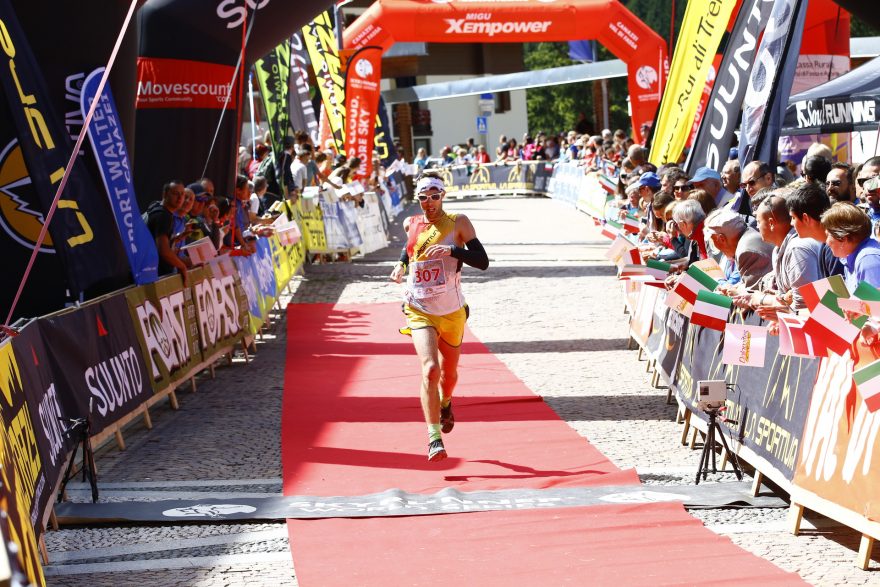 Canazei, Dolomiti SkyRace - cílové foto Tomáše Buryšky a perfektní atmosféra