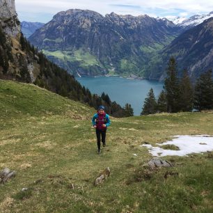Andrea při tréninku ve švýcarských Alpách
