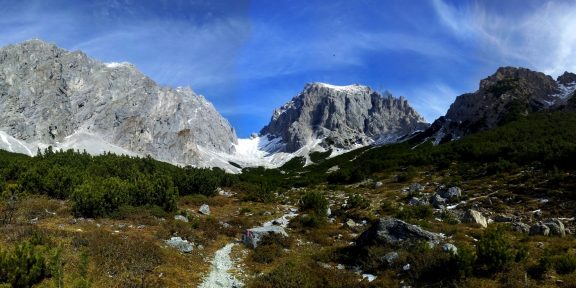 TYROLSKO: Náherná náročná trasa přes hřeben k jezeru Drachensee a k Zugspitze