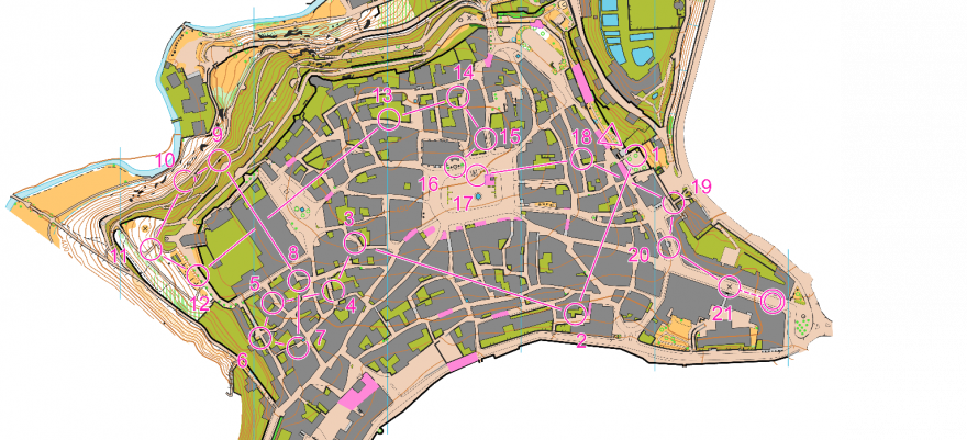 Mapa MČR ve sprintu - ženy