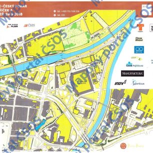 Ukázka mapy v Plzni, kde se běžel sprint v orientačním běhu v minulém roce. 